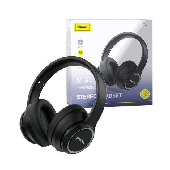 Foneng Wireless Headphone BL50 Noise Canceling HiFi Sound Bluetooth 5.0 Black